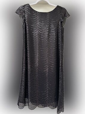 Nine West Black Sequin A-Line Dress